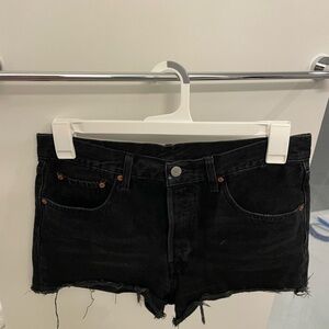 Classic Black Denim Shorts